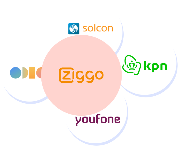 Alternatieve provider logo's en Ziggo logo