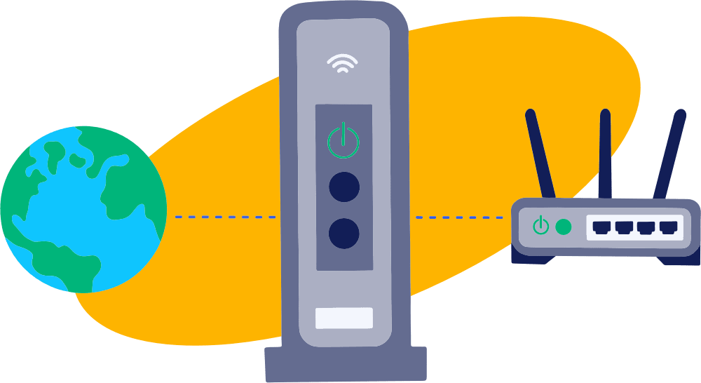 Modem verbonden met internet