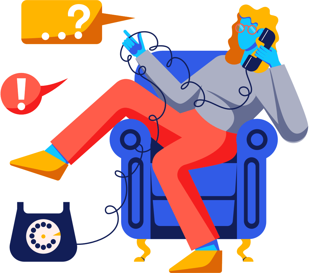 Vrouw aan het bellen op een stoel